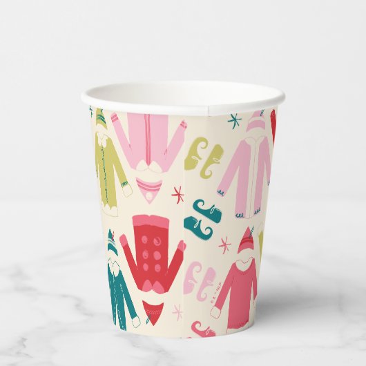 Elf kleurrijke jas en schoenen patroon papieren bekers (Rechts)