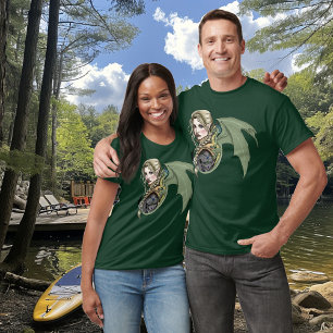 Elf Krijger Draak Fantasie Magisch Middeleeuws Per T-shirt