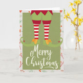 Elf Legs & Feet van de kerstman - Vrolijk kerstfee Kaart (Gele Bloem)