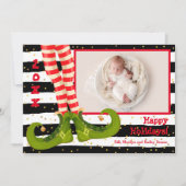 Elf Legs kerstfoto Feestdagenkaart (Voorkant)