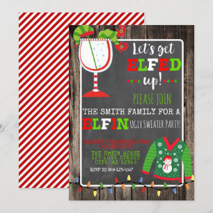 Elf Lelijke Trui Cocktail Kerstfeest Uitnodiging