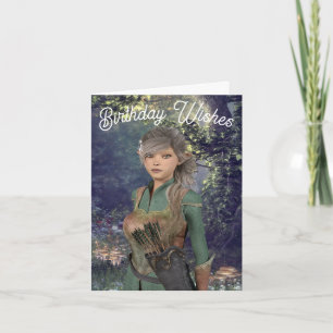 Elf Maiden dans les bois Carte d'anniversaire