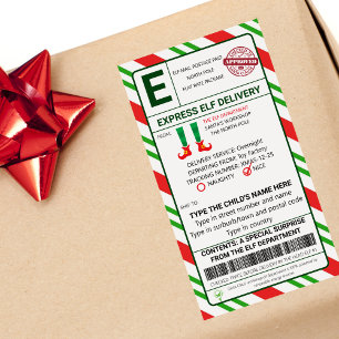 Elf Mail Expédition Étiquettes Stickers Pôle Nord