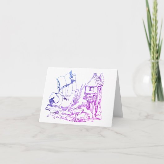 Elf Manor-Reading en Layed Back Funny Notitiekaartje (Voorkant)