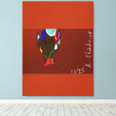 Elf Map Art Stretched Canvas Print (Insitu (Houten vloer))