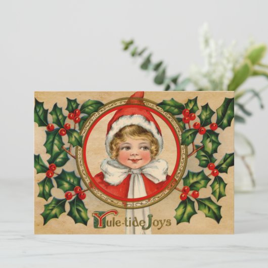 Elf meisje Kerstmis Groet Feestdagenkaart (Staand voorkant)