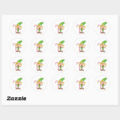 Elf Meisje Met Candy Cane Stickers (Vel)