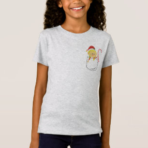 Elf Meisje met snoepriet in gestikte zak T-shirt