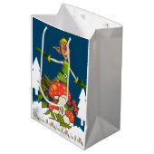 Elf Merry kerstcadeautassen Medium Cadeauzakje (Voorkant Gekanteld)