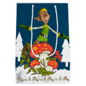 Elf Merry kerstcadeautassen Medium Cadeauzakje (Achterkant)