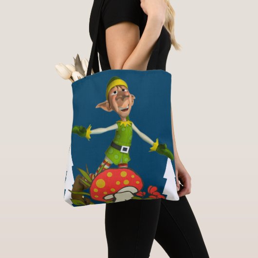 Elf Merry Kerstmis Canvas tassen (Dichtbij)