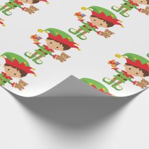 Elf met cadeaus en witte achtergrond