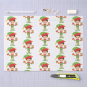Elf met cadeaus en witte achtergrond tissuepapier (Craft)
