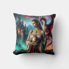 Elf met een drakenei kussen