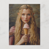 Elf met een ijsje briefkaart (Voorkant)