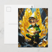 Elf met gele kristal briefkaart (Voorkant / Achterkant)