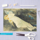 Elf met Iris Flowers door Alphonse Mucha Tissuepapier (Craft)