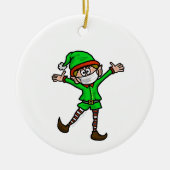 Elf met Mask COVID-19 kerstversiering Keramisch Ornament (Voorkant)