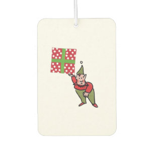 Elf Met Polka Dot Gift auto luchtverfrisser