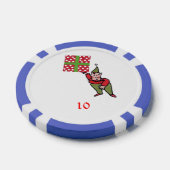 Elf Met Polka Dot Gift blauw 10 gestreepte poker c Chips (Enkel)
