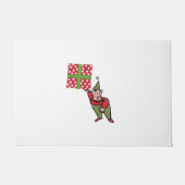 Elf met Polka Dot Gift deurmat (Voorkant)