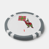 Elf Met Polka Dot Gift grijs 1 gestreepte pokerchi Poker Chips (Enkel)