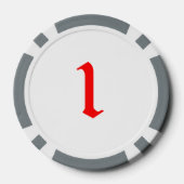 Elf Met Polka Dot Gift grijs 1 gestreepte pokerchi Poker Chips (Achterkant)