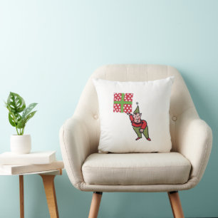 Elf Met Polka Dot Gift vierkant gooi kussen