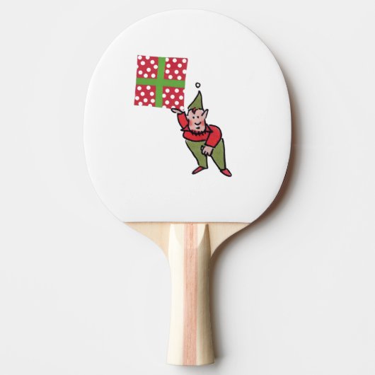 Elf Met Polka Dot Gift witte ping pong paddle Tafeltennisbatje (Voorkant)