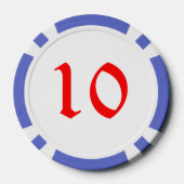 Elf Met Rode Doos Blauw 10 gestreepte pookspaander Poker Chips (Achterkant)