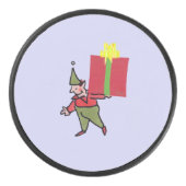 Elf met rode doos hockey puck (Voorkant)
