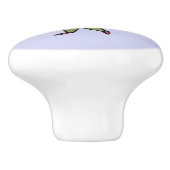 Elf met rode doos keramische knop (Zijkant)