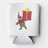 Elf met rode doos koelbox blikjeskoeler (Voorkant)