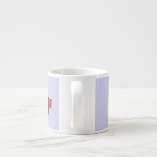 Elf met rode doos linker espresso mok (Achterkant)