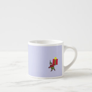 Elf met rode doos linker espresso mok
