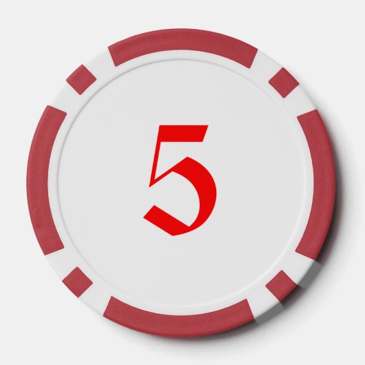 Elf Met Rode Doos Rode 5 Gestreepte pookspaander Poker Chips (Achterkant)