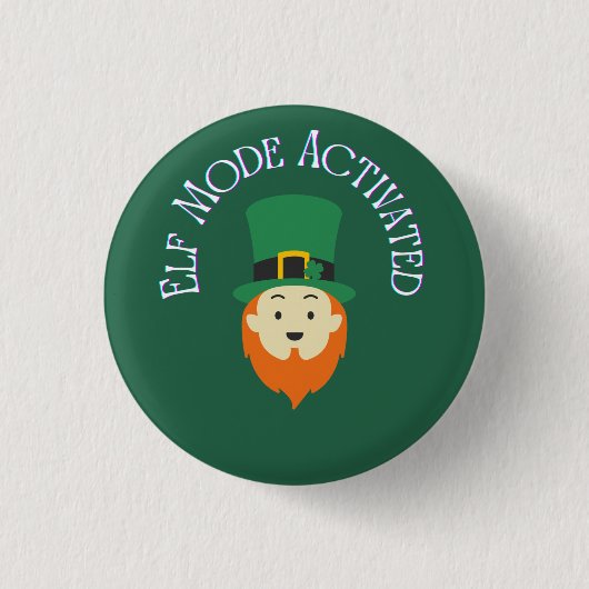 Elf Mode Activated Christmas Banner – Holiday Part Ronde Button 3,2 Cm (Voorkant)