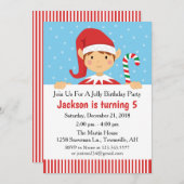 Elf Noël Anniversaire Fête Invitation (Devant / Derrière)