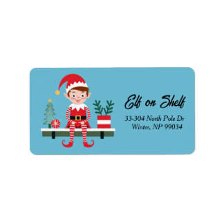 Elf-on-Shelf Kerstretour adreslabel Etiket