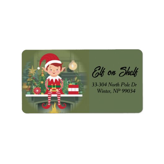 Elf on Shelf Retour Adreslabel Etiket (Voorkant)