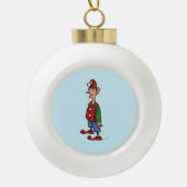 Elf op aandacht blauwe kerstbal keramische bal ornament (Voorkant)