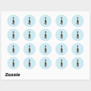 Elf op Attentie-ronde stickers