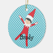 Elf op de gepersonaliseerde versiering keramisch ornament (Links)