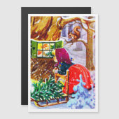 Elf op de kerstfeestkaart van de Bossen (Voorkant / Achterkant)