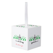 Elf op een Surfboard Thunder_Cove Kubus Ornament (Achter hoekig)