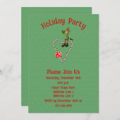 Elf op snoep Cane Hart Kerstvakantie Kaart (Voorkant / Achterkant)