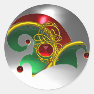 ELF PET / GOLD JEWELS DIAMOND FEATHERS , GEM STONE RONDE STICKER