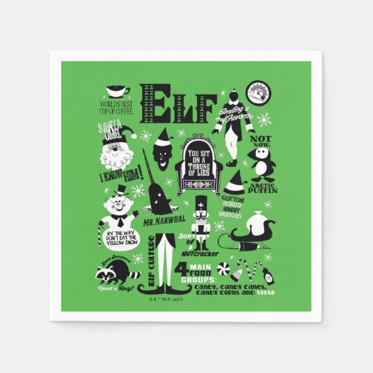 Elf-pictogrammen en filmoffertes servet (Voorkant)
