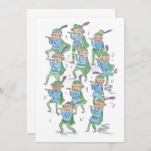 Elf pijpers die floten kaart (Voorkant / Achterkant)