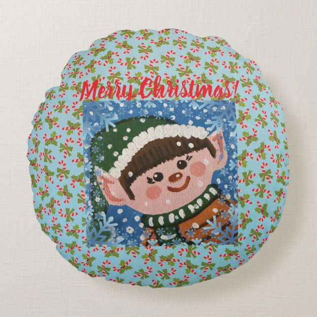 Elf Pillow Rond Kussen (Voorkant)